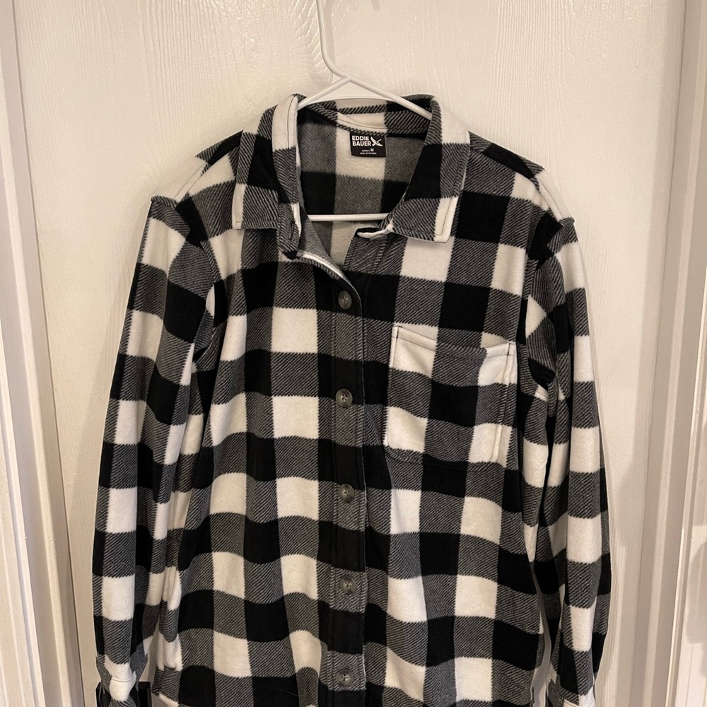 Black and White Plaid Button-Up Shirt